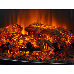 Purline Cheminée électrique 2kW en verre trempé plat avec télécommande et flamme réglable pas cher