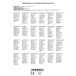 Avis Boni-shop Rallonge clé à choc 3/4" - 175 mm