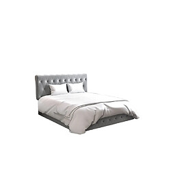 Homy France Lit coffre 2 places CORSICA en velours 180x200cm