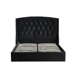 Homy France Lit Coffre 2 places 160x200 cm SULTAN velours sommier intégré