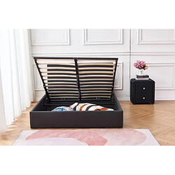 Avis Homy France Lit coffre 2 places 160x200 cm BASTIEN simili cuir sommier inclus