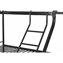 Avis Homy France Pack: Lit superposé en métal sommier inclus + 2 Matelas 90/140x190 cm, 3 places Noir COSTO