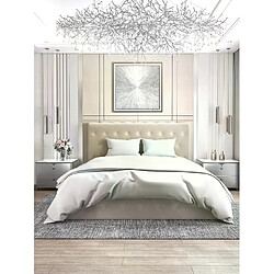 Avis Homy France Lit coffre 2 places en velours beige 180x200cm CORSICA