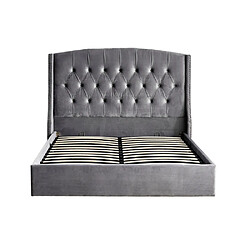 Homy France Lit Coffre 2 places 180x200 cm SULTAN velours sommier intégré