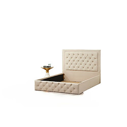 Homy France Cadre de lit ROMA velours 140x190cm