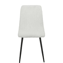 Homy France Lot de 4 chaises BOBBY pieds métal noir assise velours côtelé