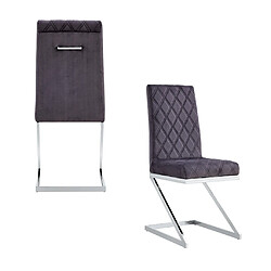 Homy France Lot de 2 chaises COCOMAT Chrome et velours
