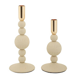 EPIKASA Bougeoir MF931, Beige, Acier, 10x10x25,5 cm