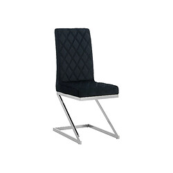 Homy France Lot 2 Chaises Salle à Manger Cocomat Velours Noir Pieds Chrome