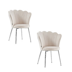 Homy France Lot de chaises NYMPHEA pieds Chrome assise Velours