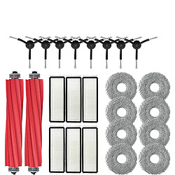 Kit accessoires aspirateur robot Roborock Q Revo Kit d’accessoires pour robot aspirateur – brosse latérale et principale – filtre HEPA – chiffons – sacs à poussière – compatible Roborock Q Revo/P10 A7400RR