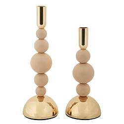 EPIKASA Bougeoir MF936, Or, Acier, 10x10x29,5 cm