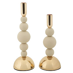 EPIKASA Bougeoir MF935, Beige, Acier, 10x10x29,5 cm