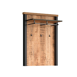 EPIKASA Porte-Manteau Murale Enna, Marron, MDF, 73x27x95 cm