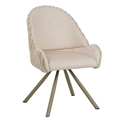 EPIKASA Lot de 2 Chaises MF885, Beige, Polyester, 58x53x85 cm