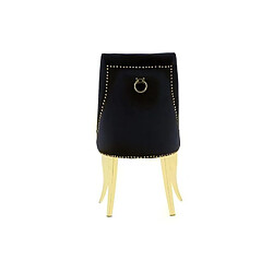 Homy France Lot de 2 chaises ANNEAU Capitonnées et Cloutées Gold Velours