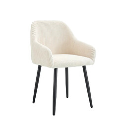 Homy France Lot de chaises avec accoudoir PEACH pieds métal noir