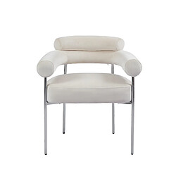 Homy France Lot de 2 chaises BULLE avec Accoudoirs Velours & Pieds Chrome 72x60x77 cm