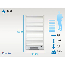 Avis Purline Radiateur sèche-serviettes avec chauffage intégré et contrôle WiFi