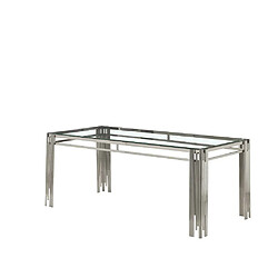 Homy France Table à manger FLUTE Chrome Plateau en verre Marbré 150 cm