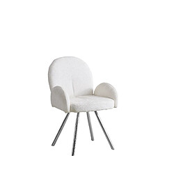 Homy France Chaise ELISA Velours & Pieds Chrome 42x55x87 cm