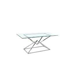 Homy france Table à manger verre trempé - Transparent