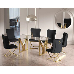 Homy france Table à manger Igrec Gold - Transparent