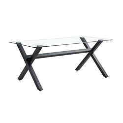 Homy france Table à manger verre - Transparent