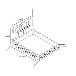 Homy France Cadre de Lit TREND – Velours – 140x190 cm pas cher