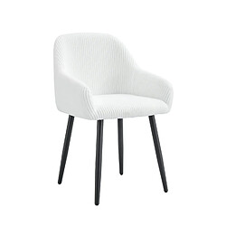 Homy France Lot de chaises avec accoudoir PEACH pieds métal noir