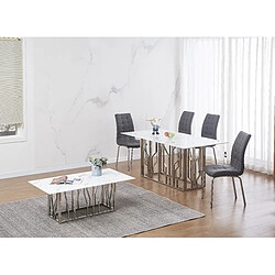 Acheter Homy france Table à manger rectangulaire - Marbre blanc