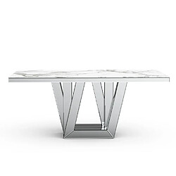 Homy france Table à manger Elegance - Marbre blanc