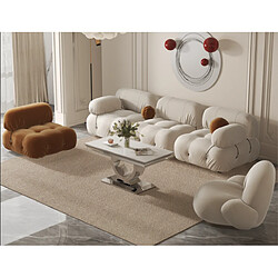 Homy France Table Basse INVICTUS – Chrome & Verre Trempé – 120x60x45 cm