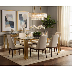 Homy france Table à manger verre trempé - Transparent