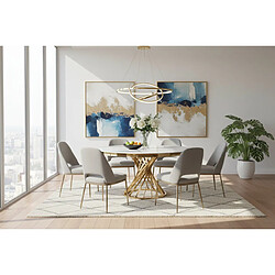 Homy france Table à manger ronde - Gold