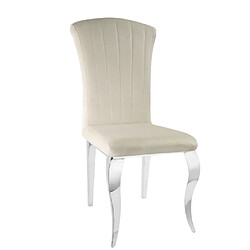 Homy France Lot de Chaises baroque LOUIS Chrome Velours