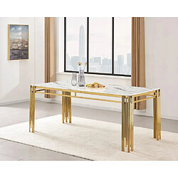 Avis Homy france Table à manger verre - Marbre blanc