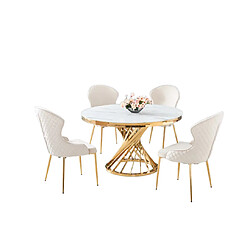 Homy france Table à manger ronde - Gold