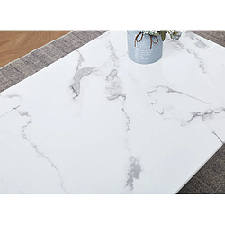 Avis Homy france Table à manger rectangulaire - Marbre blanc