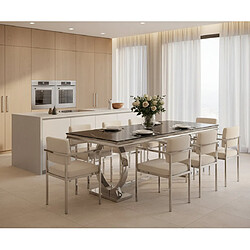 Homy france Table à manger rectangulaire - Marbré noir