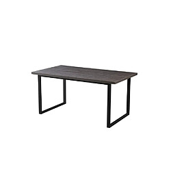 Homy France Table BELGRADE en bois 4 à 6 couverts pied métal noir l 160 cm