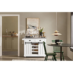 SoBuy Chariot de Service Desserte avec Plan de Travail Inox et Roulettes