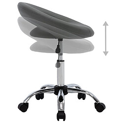 Decoshop26 Tabouret de travail à roulettes - Gris pas cher