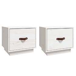 Decoshop26 lot de 2 tables de chevet - Blanc