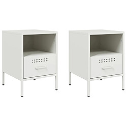 Decoshop26 Lot de 2 tables de chevet - Blanc