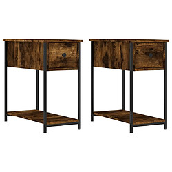 Decoshop26 lot de 2 tables de chevet avec tiroir - Chêne