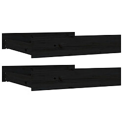 Decoshop26 Tiroir de lit rangement avec roulettes lot de 2 bois de pin noir TDL0206819