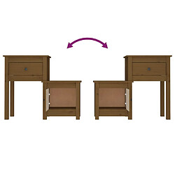 Decoshop26 Lot de 2 chevets avec tiroir - Miel pas cher