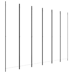 Decoshop26 Paravent séparateur de pièce cloison 6 panneaux 300 x 220 cm tissu blanc et fer DEC031049