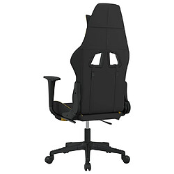 Acheter Decoshop26 Fauteuil de bureau chaise gaming sur roulettes avec repose-pieds en tissu jaune et noir DEC025782